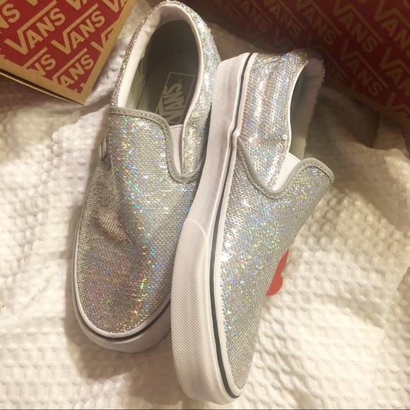 Silver iridescent sequin Vans - Picture 6 of 11
